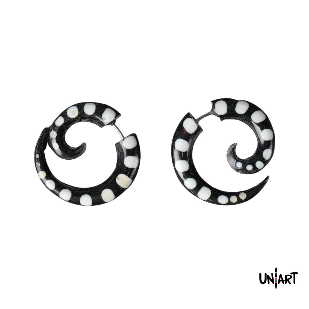 Black spiral Earring
