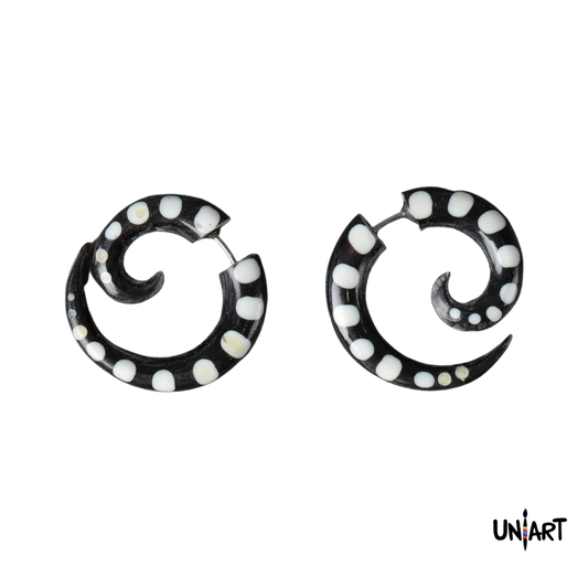 Black spiral Earring