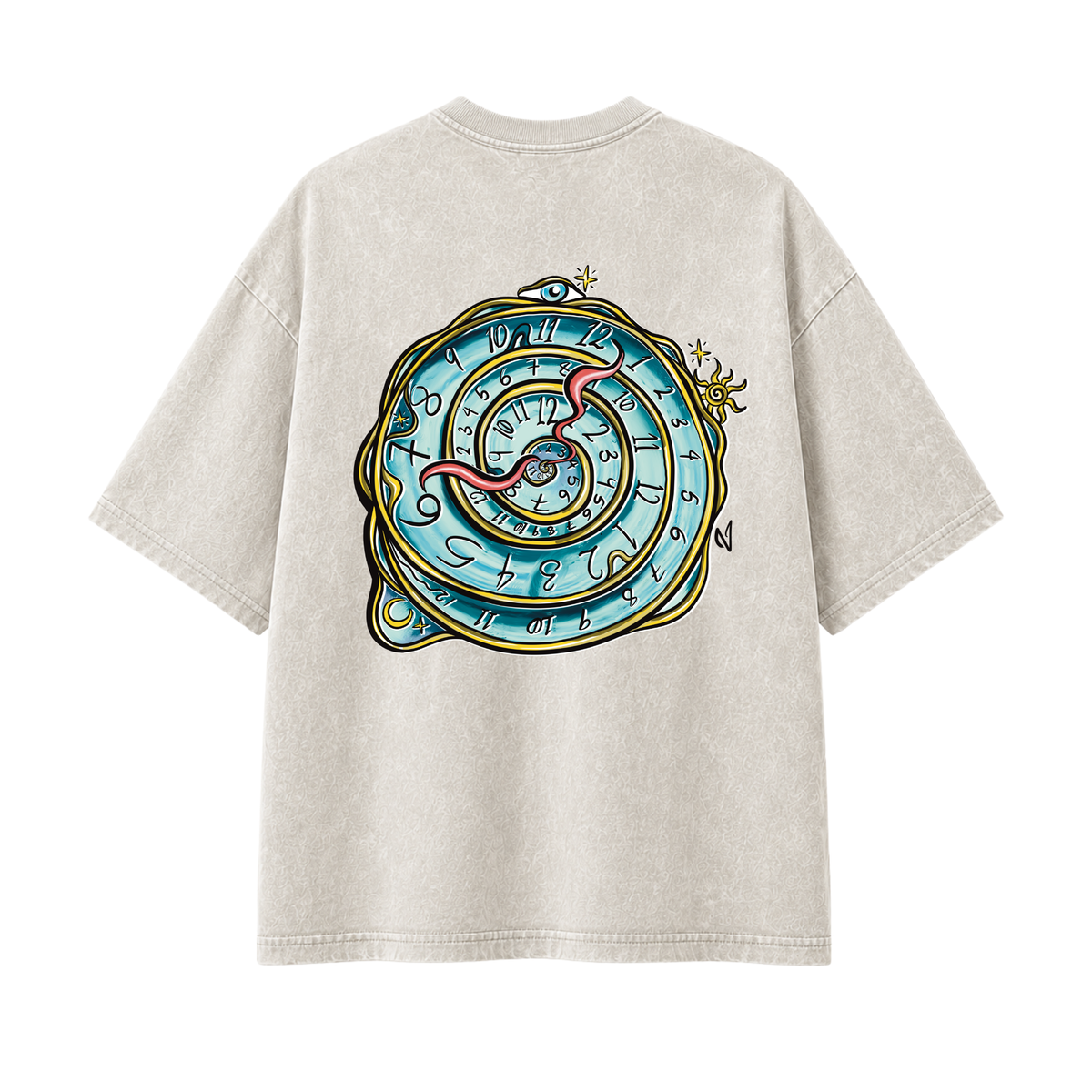 Time Spiral Oversized Graphic T-Shirt